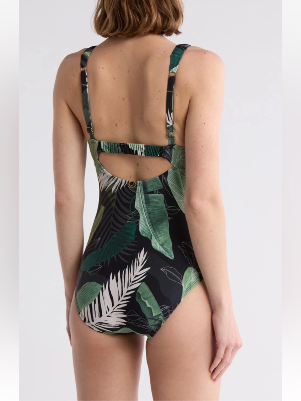 Jantzen Black Jolie One Piece Black Boho Palm - Picture 2 of 9